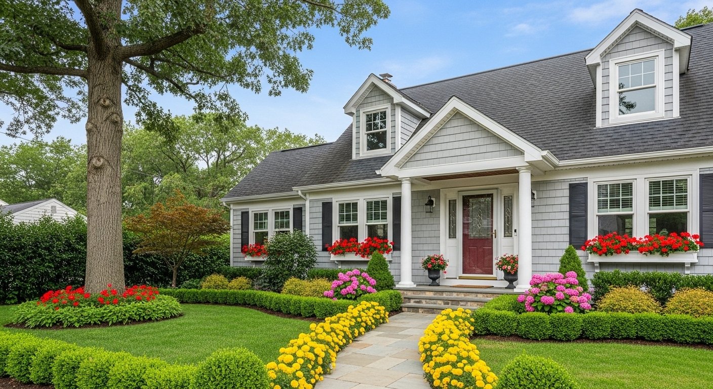 Curb appeal landscaping in Shelton CT